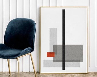 Póster geométrico simple Arte abstracto Bauhaus