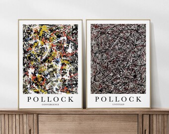 Conjunto de láminas de Pollock: arte mural expresionista abstracto