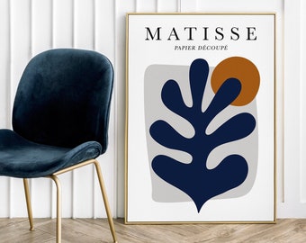 Lámina artística de hojas de Matisse: Póster botánico abstracto