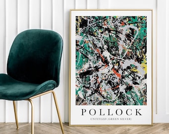 Pollock Green Silver - Póster artístico