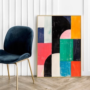 Colorful  Modern Geometry Abstraction v1 - Art Poster Wall Decor Gallery Wall Paper Print