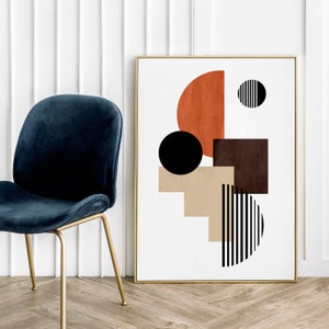 Boho Geometrie Beige Abstraktion - Poster Beliebtes Design