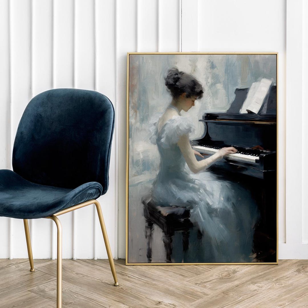 Woman Playing Piano Art Print: Popular Music Painting - Etsy