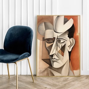 Picasso Style Inspiration Portrait Face v2 - Poster Art