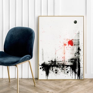 Schwarz-weiße Abstraktion - Kunst Poster Wand Dekor Galerie Wand Papier Druck