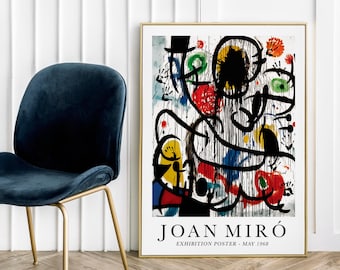 Póster de la exposición Joan Miró: Impresión de arte abstracto colorido
