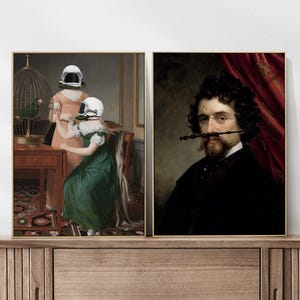 Conjunto de 2 impresiones, Conjunto de 2 arte de pared, Conjunto de 2 carteles Arte pop Arte clásico Carteles divertidos