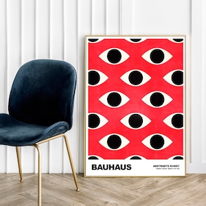 Poster Bauhaus Eye Pattern Colors Geometry Red - Poster Art Abstract Art Geometry Poster