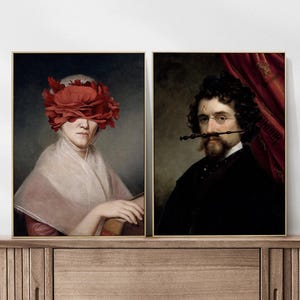 Conjunto de 2 impresiones, Conjunto de 2 arte de pared, Conjunto de 2 carteles Arte pop Arte clásico Carteles divertidos