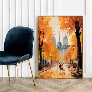 Póster de Nueva York Paseo otoñal por la ciudad Impresión de póster - Póster fotográfico gráfico