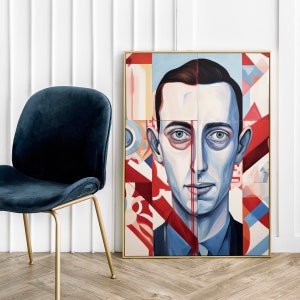 Men Portrait Face Abstract Art - Poster Art Print