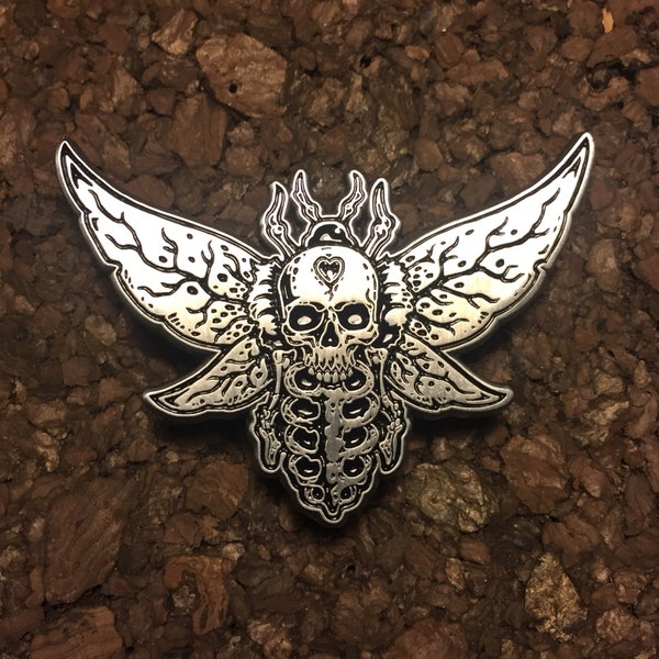 Death moth - antique silver
