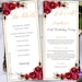 Red Roses Program and Menu Card Template Red Roses Gold Menu Card ...