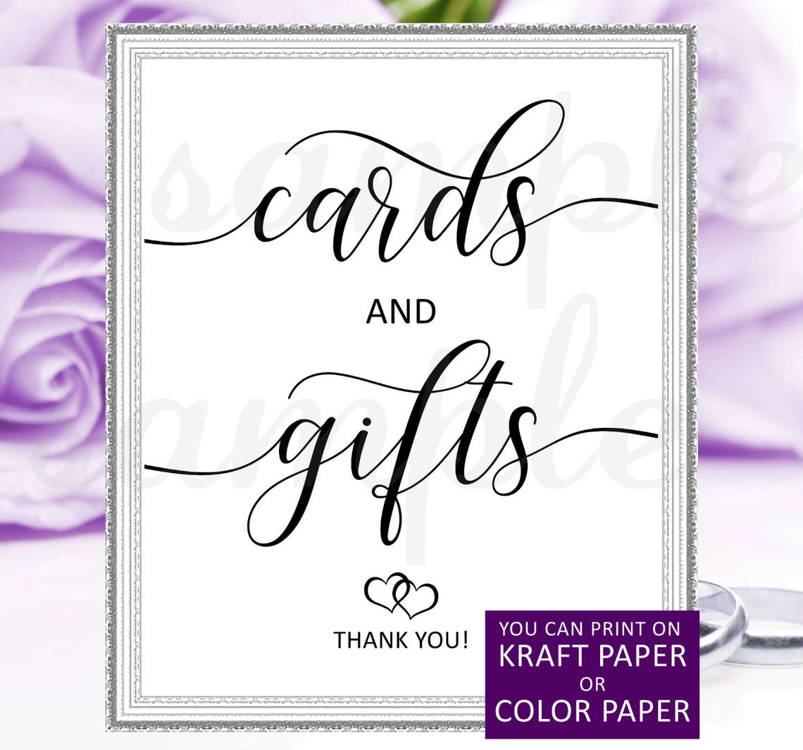Cards and Gifts Sign Printable Cards and Gifts Wedding Sign | Etsy