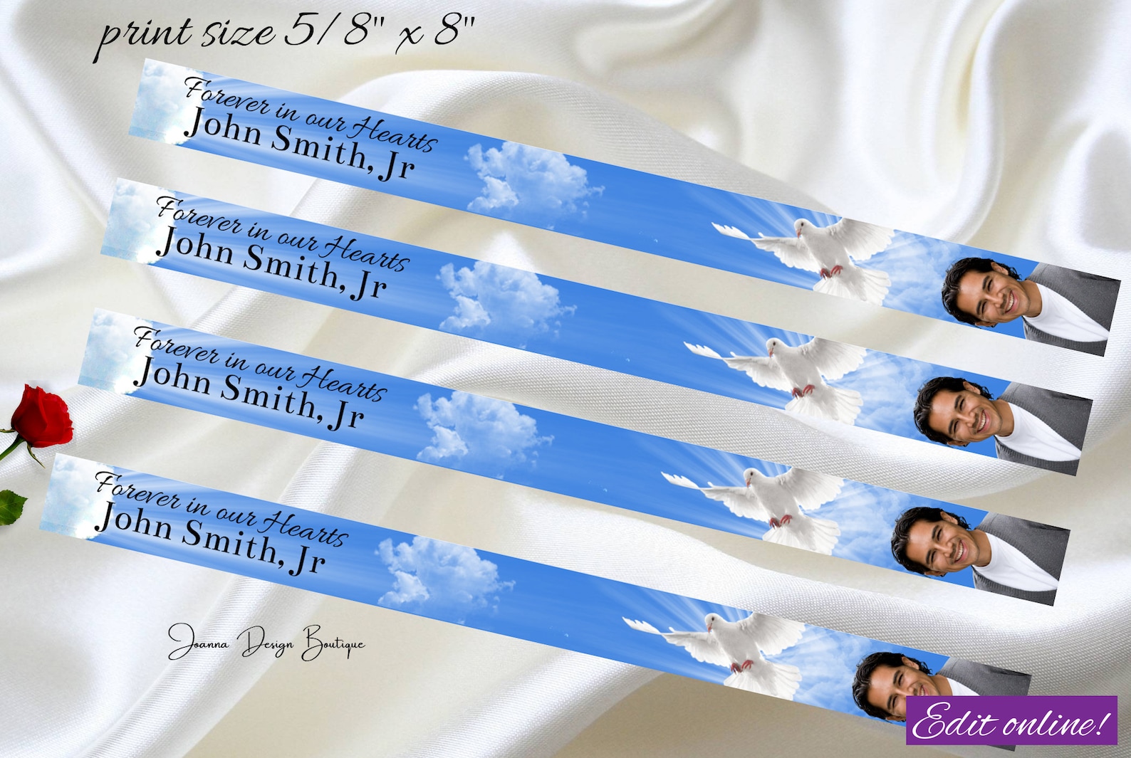 Memorial Ribbon Template Memorial Ribbon With Photo Blue Sky Memorial ...
