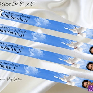 Memorial Ribbon Template Memorial Ribbon with Photo Blue Sky Memorial Ribbon Dove Memorials Ribbons Template Ribbon with Picture, 0-045f,0zf