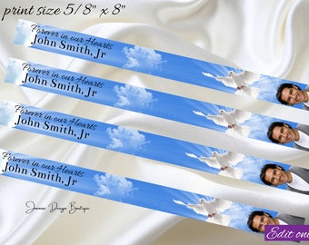 Memorial Ribbon Template Memorial Ribbon with Photo Blue Sky Memorial Ribbon Dove Memorials Ribbons Template Ribbon with Picture, 0-045f,0zf