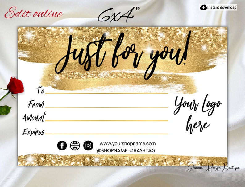 Gold Glitter Gift Certificate Template Gold Gift ...