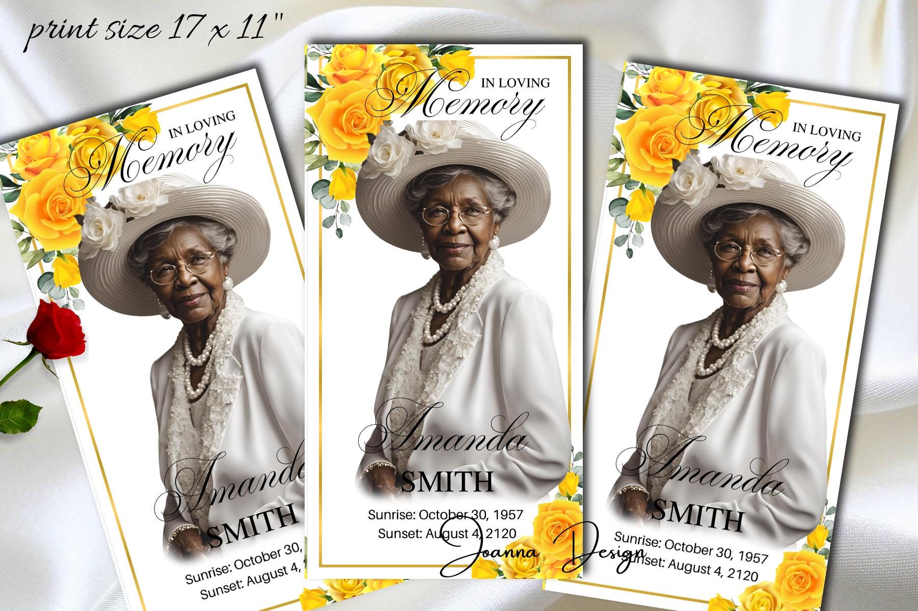 Yellow Roses Funeral Vector Yellow Roses Obituary Funeral Program Yellow Flowers Obituary ...