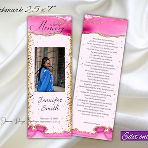 Modèle de marque-page commémoratif en or rose Marque-pages funéraires en or rose Marque-pages funéraires en or Mémoriaux d'or Marque-page de mémoire aimante, 0-055f