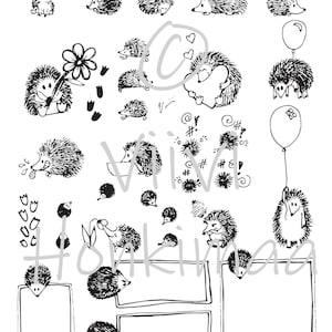 Hedgehog stickers printable A4 & Letter