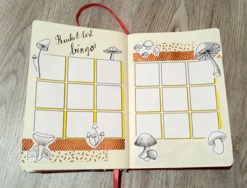 mushrooms printable stickers for planner bullet journal etsy