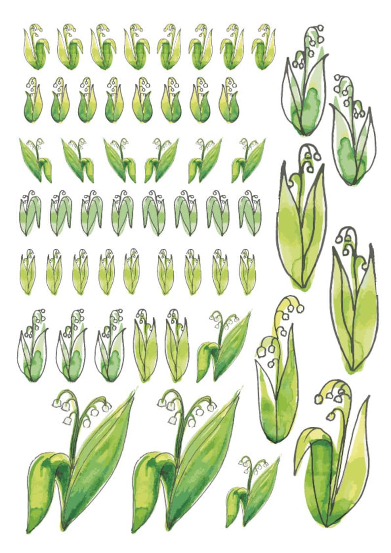 Lily of the valley printable journal stickers | Etsy
