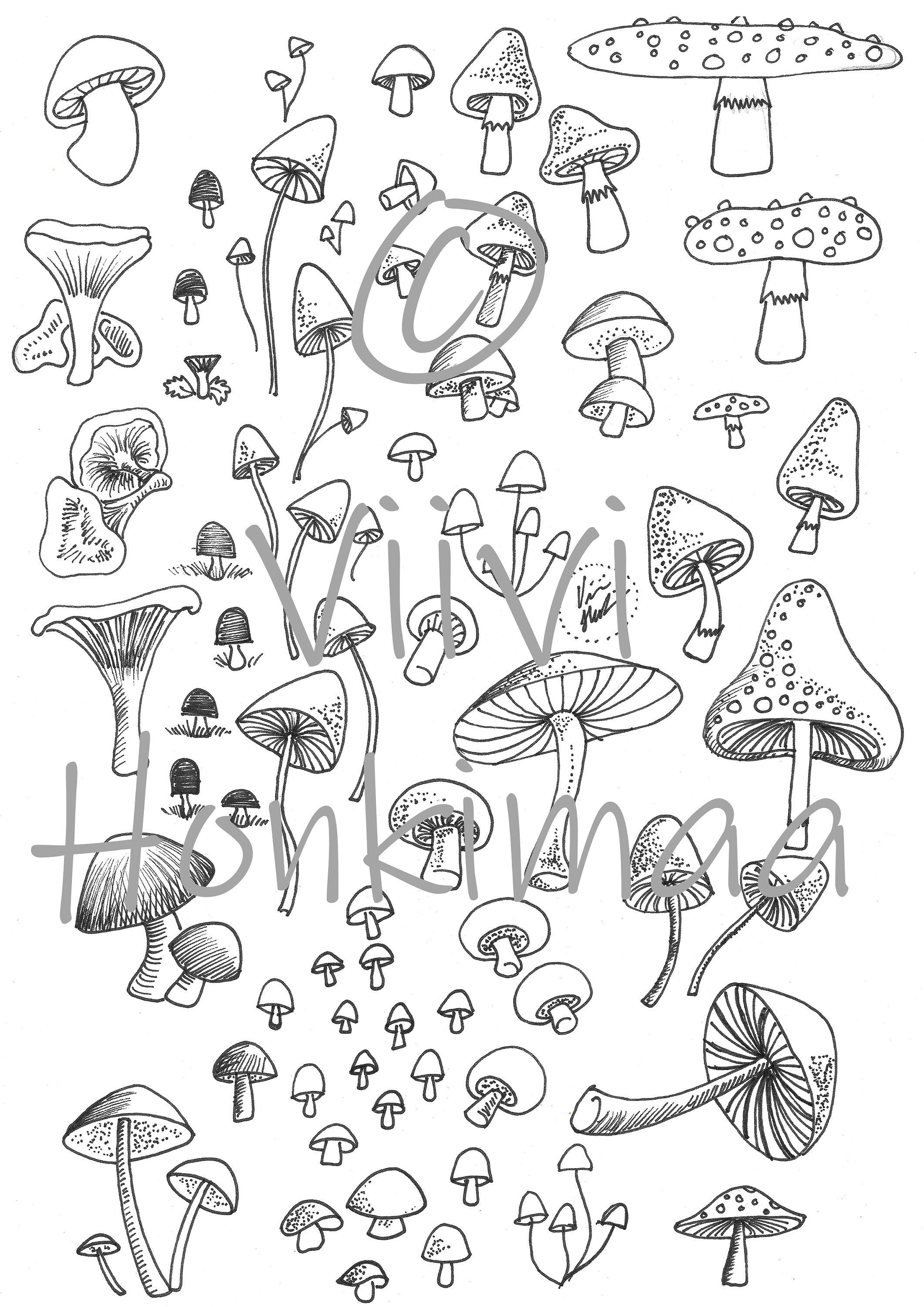 mushrooms printable stickers for planner bullet journal etsy