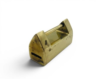 Vintage Brass Chinese Padlock Etched Floral Cabinet Lock NO KEY