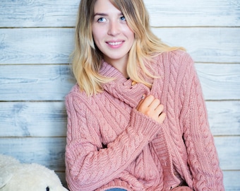 Chunky cardigan, Aran style cardigan, Aran sweater, Cable knit cardigan, Handknitted cardigan, Made-to-order, bespoke knit sweater