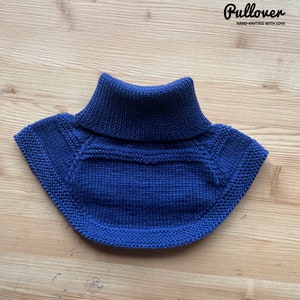 Neck warmer, Knit merino wool collar, Dickie turtleneck, Mock Turtleneck, knit winter accessories, blue neck warmer