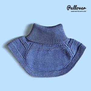 Neck warmer, Knit merino wool collar, Dickie turtleneck, Mock Turtleneck, knit winter accessories, blue neck warmer