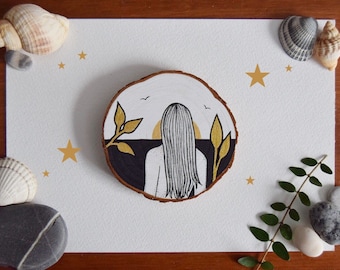Wild Swimmer | Wood Slice Ornament | Wild Swimming | Swimming Gift