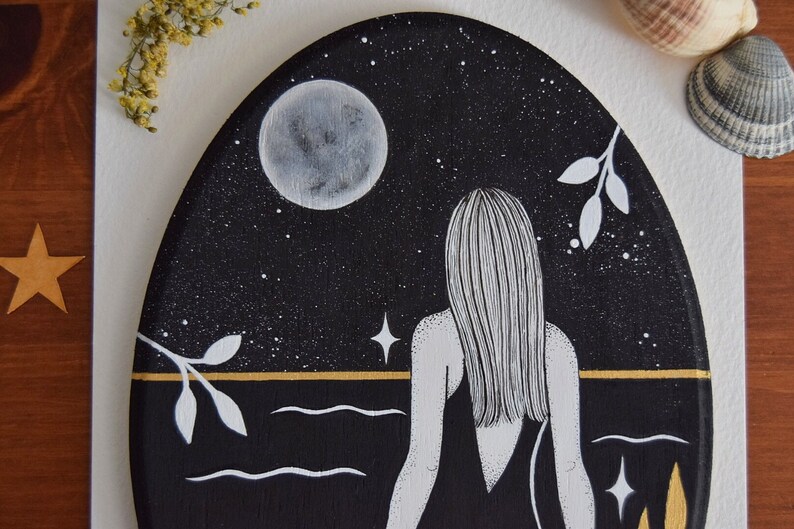 Wild Swimmer | Wild Swimming Art | Wild Swim Gift | Open Water Swimmer Print | Swimming Art | Night Swimming | Ocean Swimmer | Nature Art bild 3