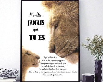 Affiche Citation Film Roi Lion Simba N Oublie Jamais Qui Etsy France