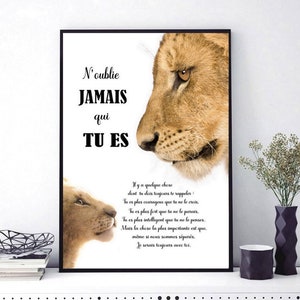 Affiche Citation Film Roi Lion Simba N Oublie Jamais Qui Etsy France