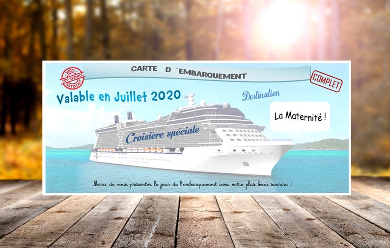 1 CARTE CROISIERE BATEAU Jeu à gratter personnalisé - Créatrice ETSY : DecosGinieCreations