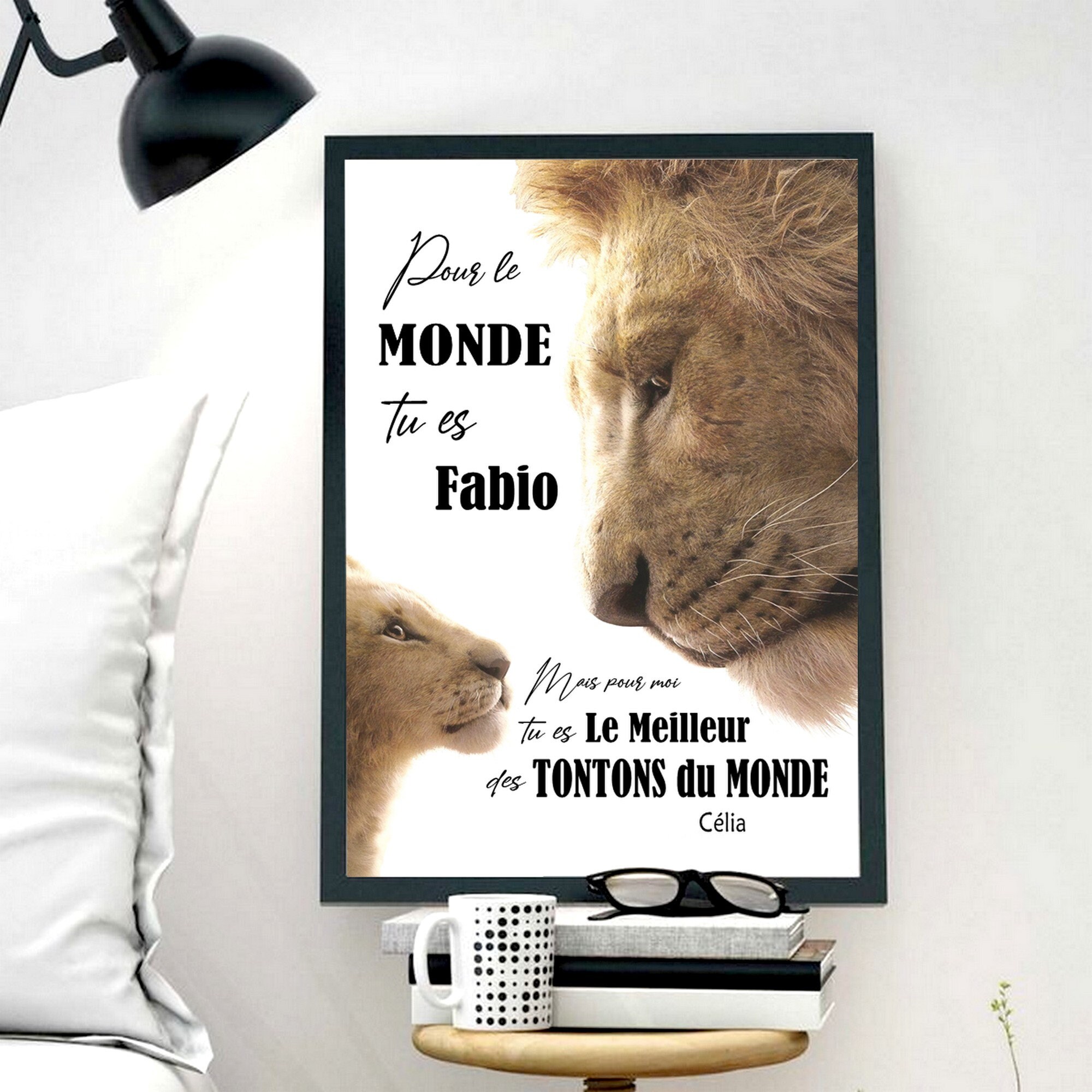 Affiche Lion Tonton Meilleur Des Tontons Cadeau Bapteme Anniversaire Mariage Déco Carte Film Roi Per