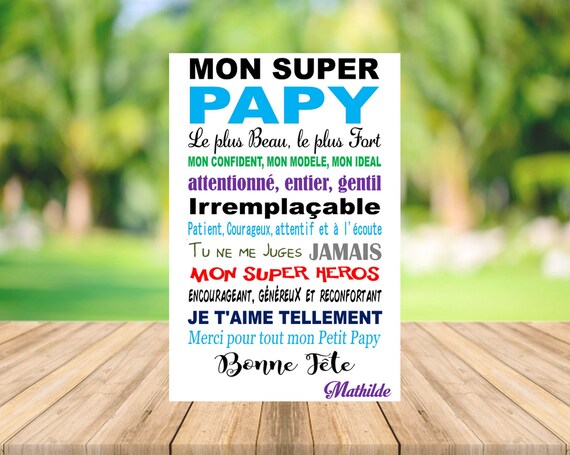1 Carte Bonne Fete Papi Papy Pepe Grand Pere Cadeau Etsy 1 Carte Bonne Fete Papi Papy Pepe Grand Pere Cadeau Etsy