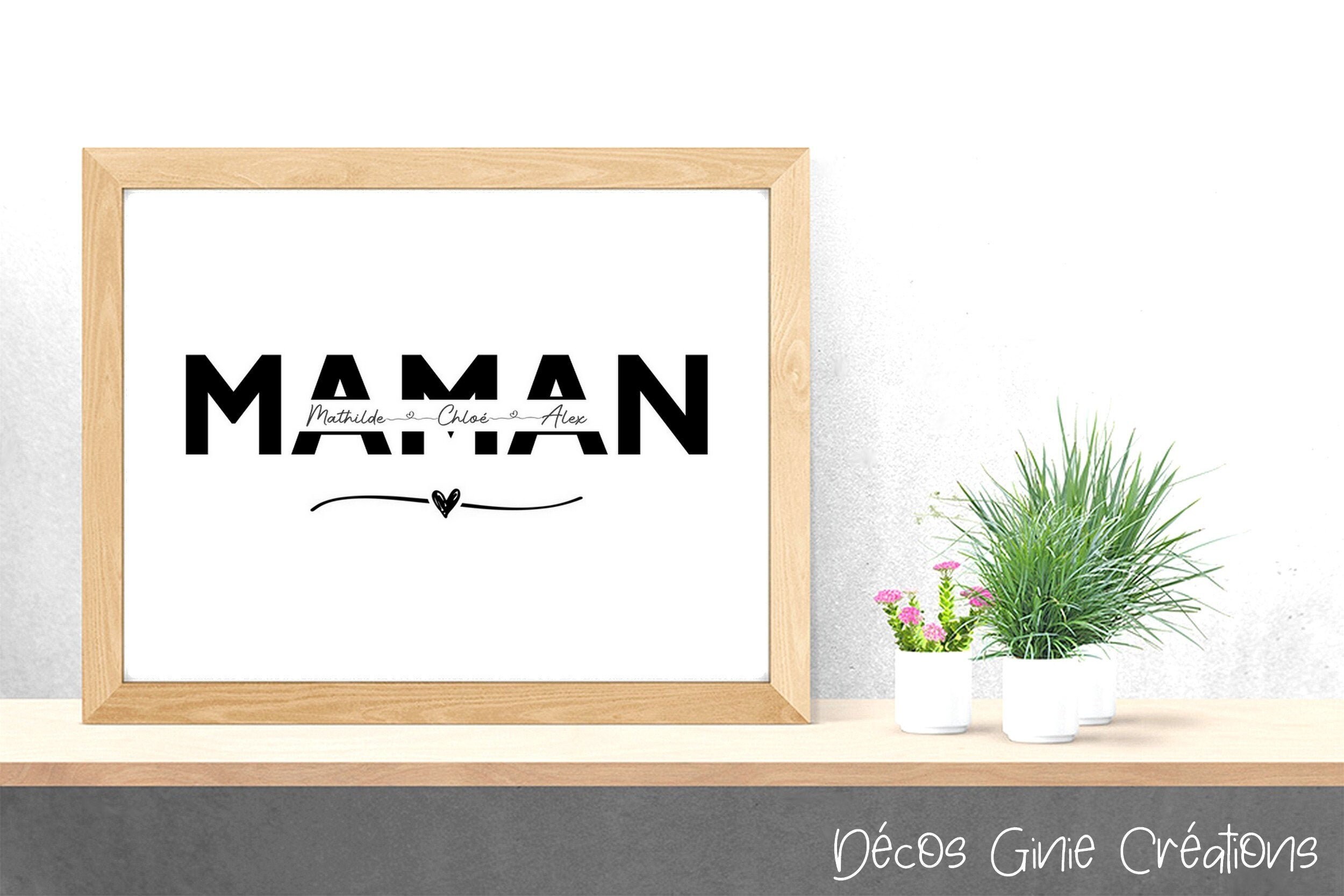 Maman Prénom Affiche Cadeau Fête Des Mères Anniversaire Mariage Style Aquarelle Vintage Poeme Carte 