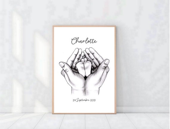 Affiche Pieds Mains Cadeau Naissance Bebe Personnalise Carte Etsy France Affiche Pieds Mains Cadeau Naissance Bebe Personnalise Carte Etsy France