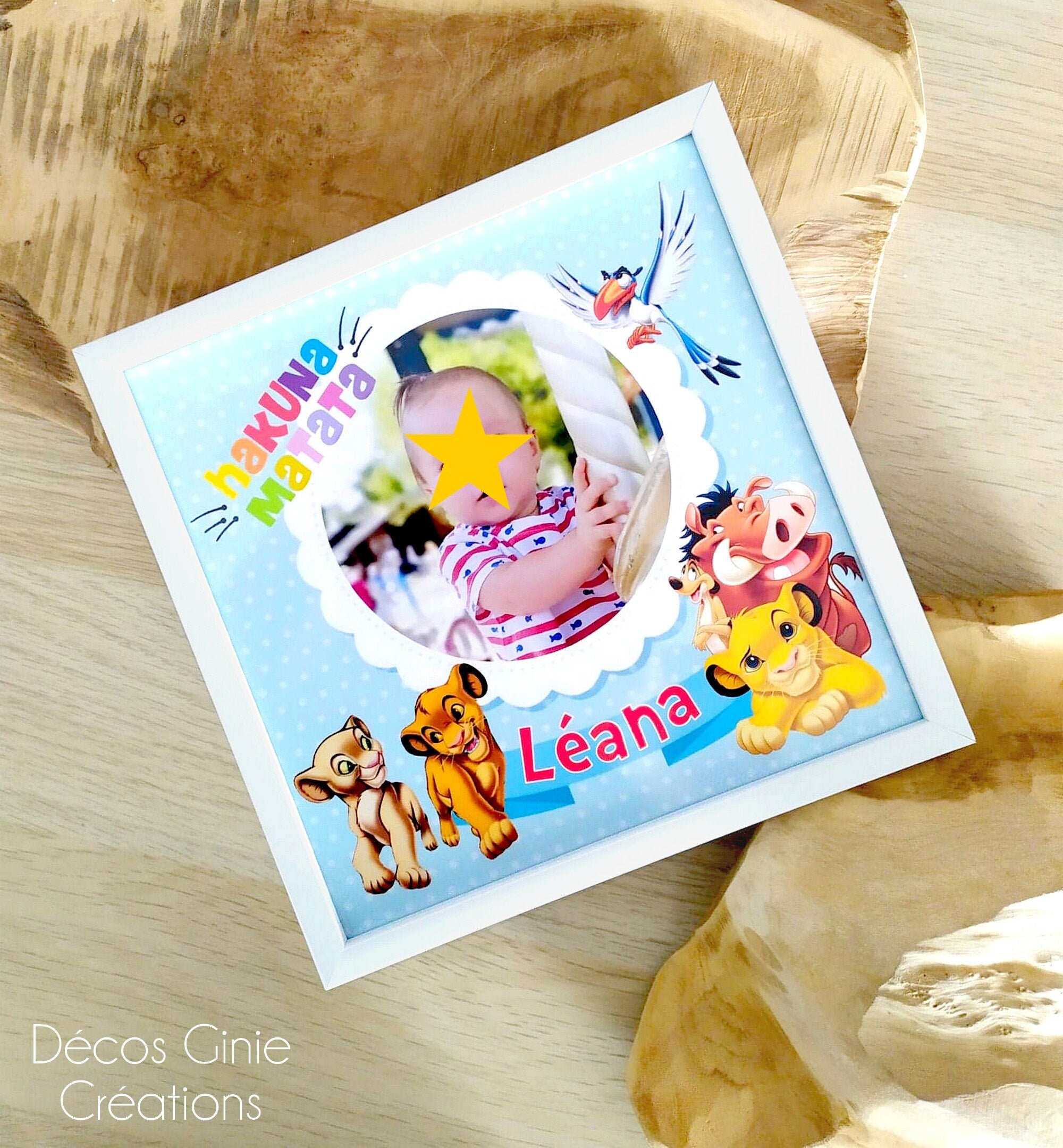 Affiche 20 X cm Cadre Photo Personnalisé Roi Lion Simba Hakuna Matata Jungle Deco Chambre Cadeau Nai