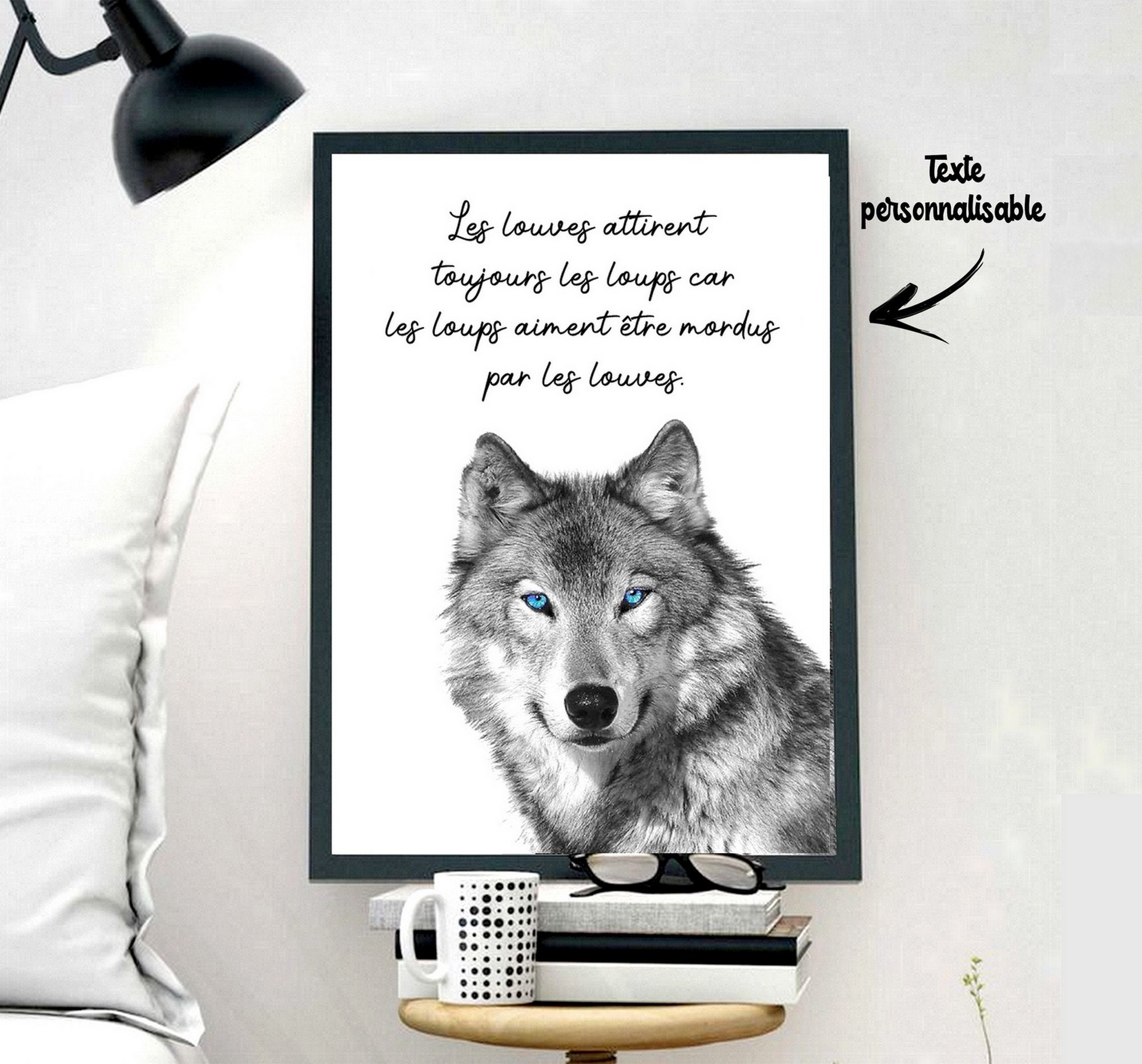 Affiche Loup Louve Cadre Photo Fete Pere Cadeau Anniversaire Retraite Noel Fête Carte Les Louves Att