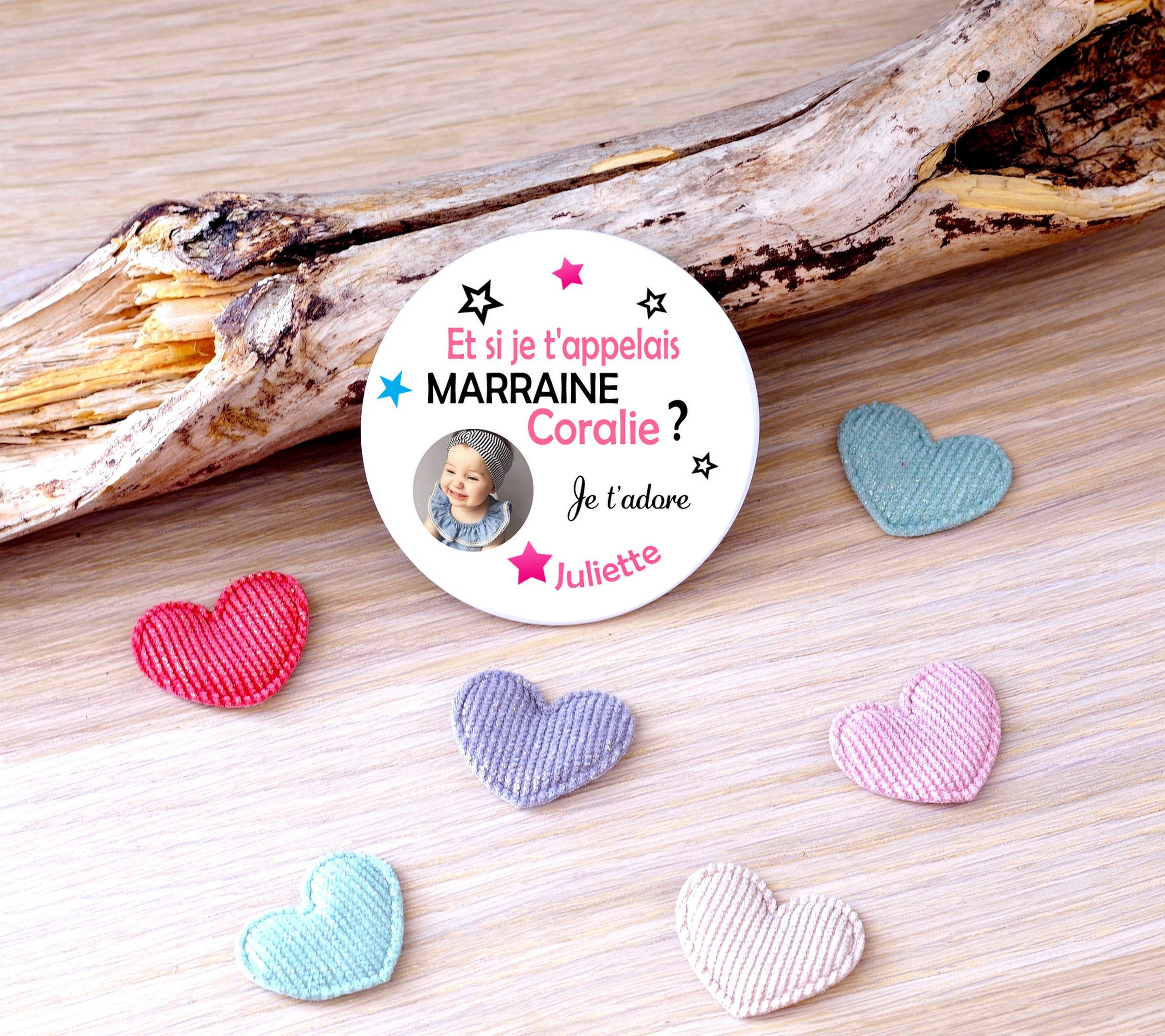 Magnet Rond Demande Si Je T'appelais Super Marraine Cadeau Personnalisé Merci Bapteme Mariage Dragée