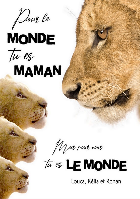 Affiche Maman Lionne Lionceau Cadre Photo Fete Mere Cadeau Etsy Osterreich