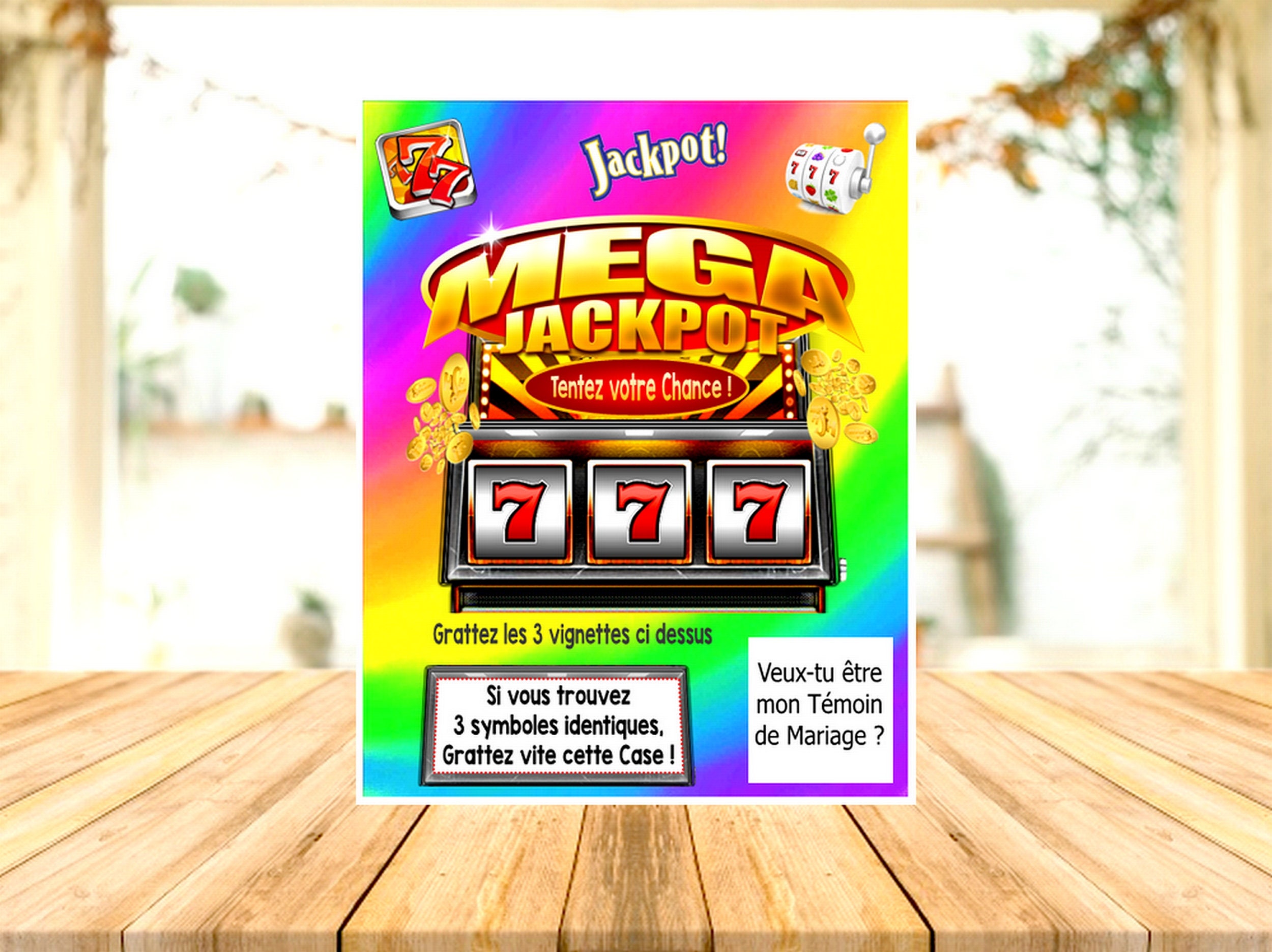 1 MEGA JACKPOT scratch card personalized wedding witness Etsy