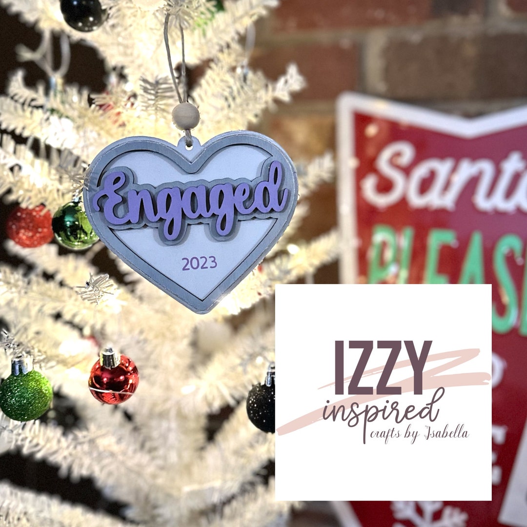 Engaged Christmas Ornament, Bridal Shower, Wedding Gift Etsy