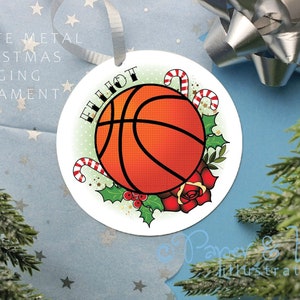 Boule de basket personnalisée, boule de Noël, cadeau pour fils ou fille