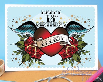 Personalised Happy 18th birthday card daughter, birthday girl