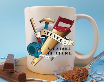 personalised carpenter mug gift, joiner christmas gift, woodwork gifts, personalised cup, kitchen fitter present